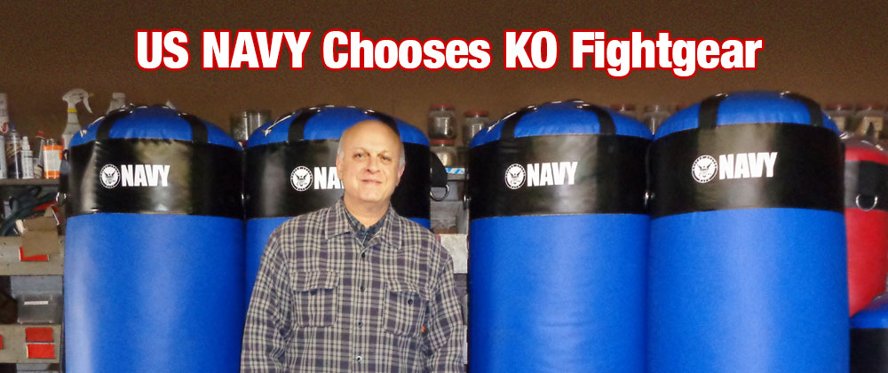 Custom 400 Pound Heavy Bags for the United States Navy including custom silkscreened logo